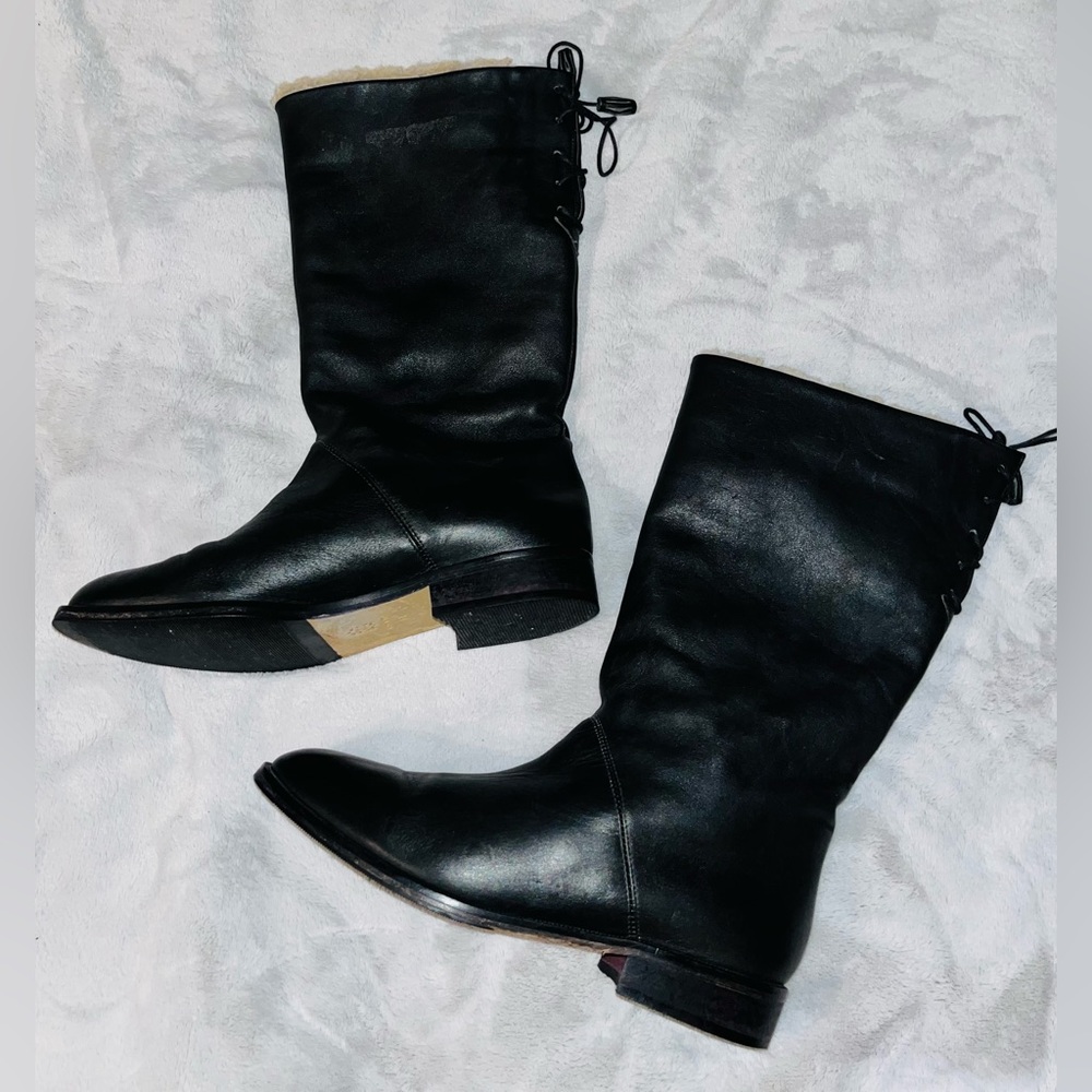 TALBOTS Leather Back Lace Up Boots sz 6.5
